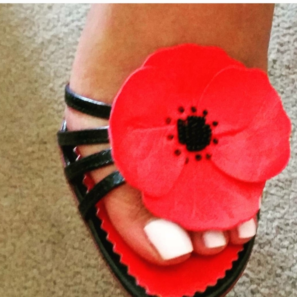 Moschino Red and Black Sandals